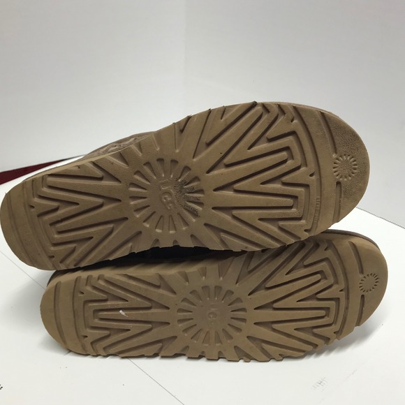 UGG Classic Mini II Taupe Brown Suede Shearling Ankle Boots 1016222 womens  9 - Picture 10 of 11